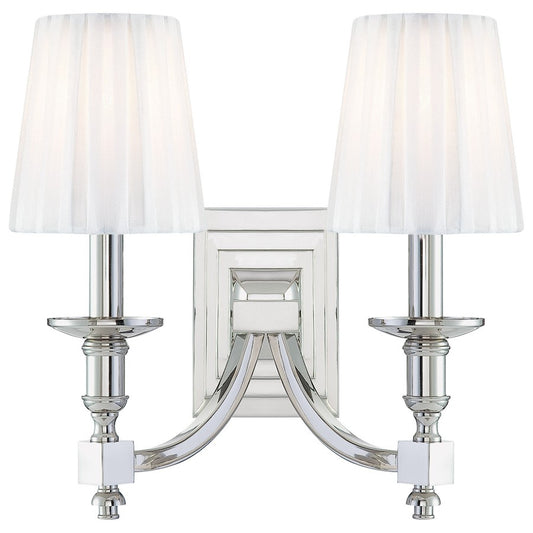 Metropolitan Lighting Continental Classics 2-Light Wall Sconce | Traditional Polished Nickel | Bathroom Vanity & Hallway Light | Model N2642-613