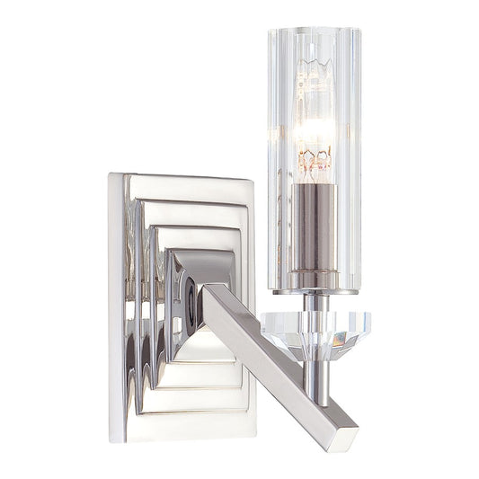 Minka Metropolitan Fusano 1-Light Wall Sconce | Polished Nickel | Hallway & Bedroom Accent | 4.5 x 6.5 x 10.25 in | Model N2651-613