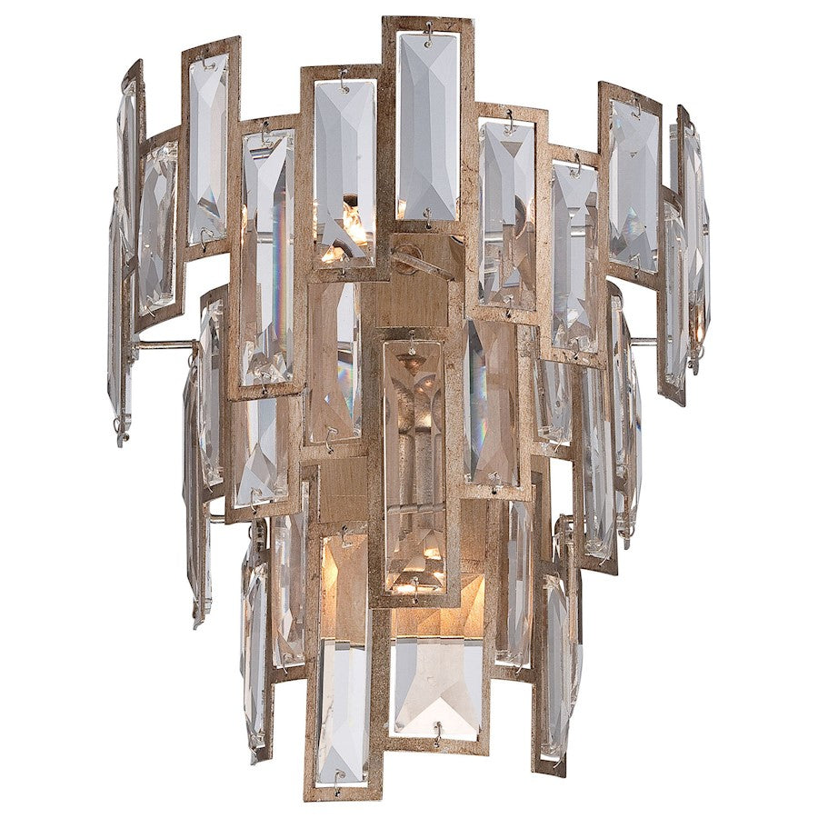 Metropolitan Lighting Bel Mondo 10in 3-Light Wall Sconce | Contemporary Luxor Gold with Faceted Crystals | Living Room & Bedroom | Model N2670-274