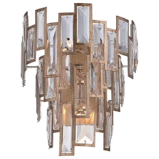 Metropolitan Lighting Bel Mondo 10in 3-Light Wall Sconce | Contemporary Luxor Gold with Faceted Crystals | Living Room & Bedroom | Model N2670-274