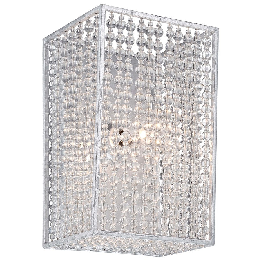 Metropolitan Lighting Saybrook 1-Light Bath Vanity | Traditional Catalina Silver and Clear Glass Beads | Bathroom Vanity & Powder | Model N2731-598