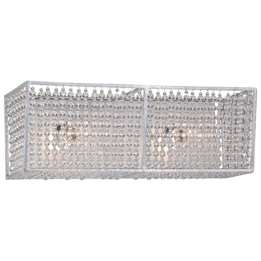 Metropolitan Lighting Saybrook 16in 2-Light Bath Vanity | Traditional Catalina Silver Finish and Glass Beads | Bathroom Vanity | Model N2732-598