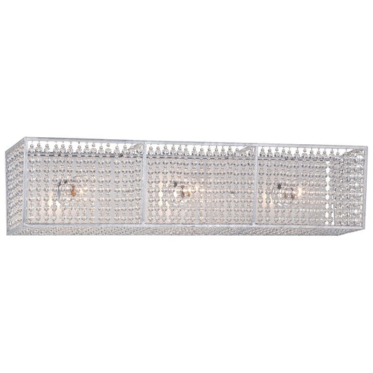 Metropolitan Lighting Saybrook 3-Light Bath Vanity | Traditional Catalina Silver and Clear Glass Beads | Bathroom Vanity & Powder | Model N2733-598