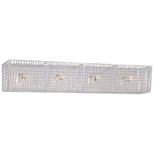 Metropolitan Saybrook 32in 4-Light Bath Vanity Light | Traditional Catalina Silver | Bathroom Vanity | W 32 x D 6 x H 6 in | Model N2734-598