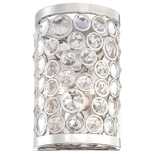 Metropolitan Lighting Magique 7in 2-Light Wall Sconce | Contemporary Polished Nickel and Etched White Glass | Bathroom Vanity & | Model N2750-613