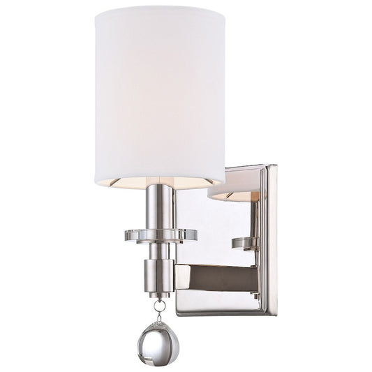 Metropolitan Lighting Chadbourne 1-Light Wall Sconce | Contemporary Polished Nickel and Eidolon Krystal | Bedroom & Hallway Accent | Model N2850-613