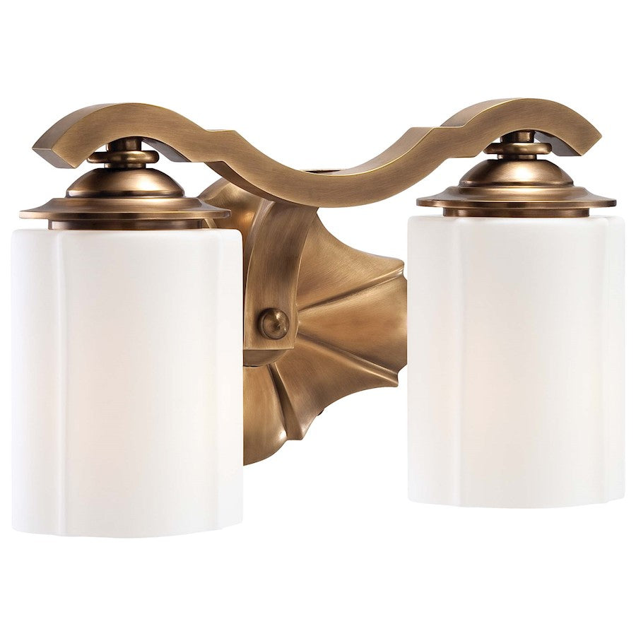 Metropolitan Lighting Leicester 2-Light Bath Vanity | Traditional Aged Brass | Bathroom Vanity Light | 12 in W x 8 in H | Model N2942-575