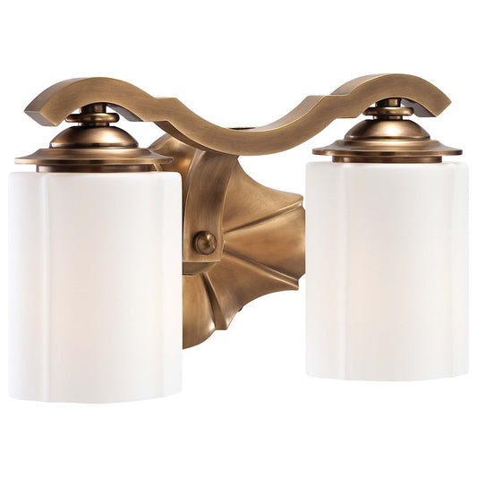 Metropolitan Lighting Leicester 2-Light Bath Vanity | Traditional Aged Brass | Bathroom Vanity Light | 12 in W x 8 in H | Model N2942-575