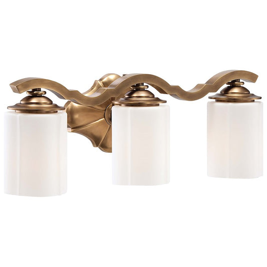 Metropolitan Lighting Leicester 3-Light Bath Vanity | Traditional Aged Brass | Bathroom Vanity Light | 20 in W x 8 in H | Model N2943-575