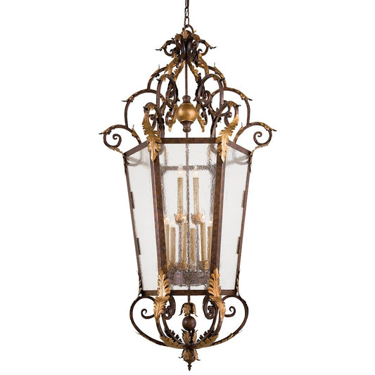 Metropolitan Lighting Zaragoza 34in 12-Light Foyer Pendant | Traditional Wrought Iron and Golden Bronze | Two-Story Foyer & Grand | Model N3642-355