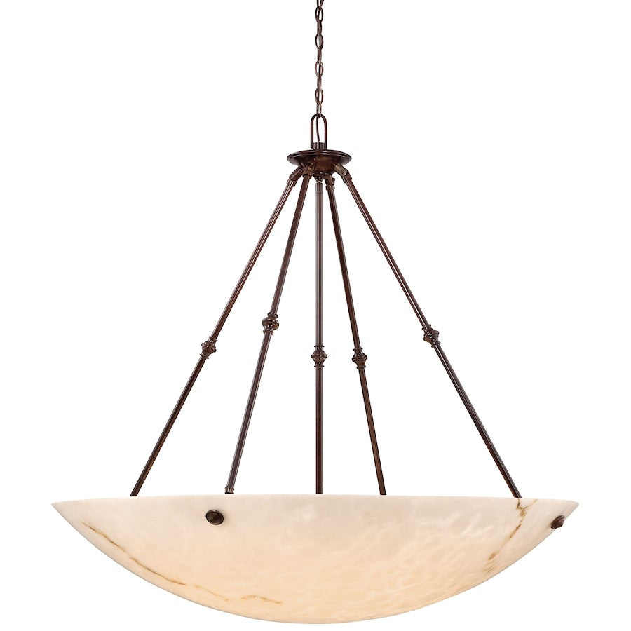Metropolitan Lighting Virtuoso II 43in 8-Light Pendant | Traditional Bronze Patina and Alabaster Dust Glass | Dining Room & Great | Model N3708-BP