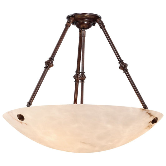 Metropolitan Lighting Virtuoso II 27in 5-Light Semi Flush | Traditional Bronze Patina and Alabaster Glass | Foyer & Hallway | Model N3715-BP