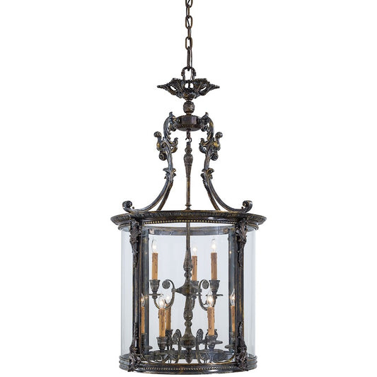 Metropolitan Lighting Metropolitan Family Collection 26in 9-Light Foyer Pendant | Traditional French Oxide and Clear Glass | Entryway & | Model N3920