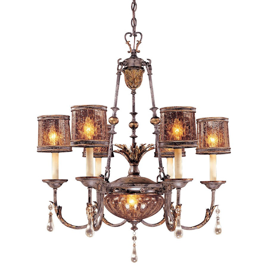 Metropolitan Lighting Sanguesa 30in 8-Light Chandelier | Traditional Mediterranean Sanguesa Patina Finish | Dining Room & Foyer | Model N6076-194