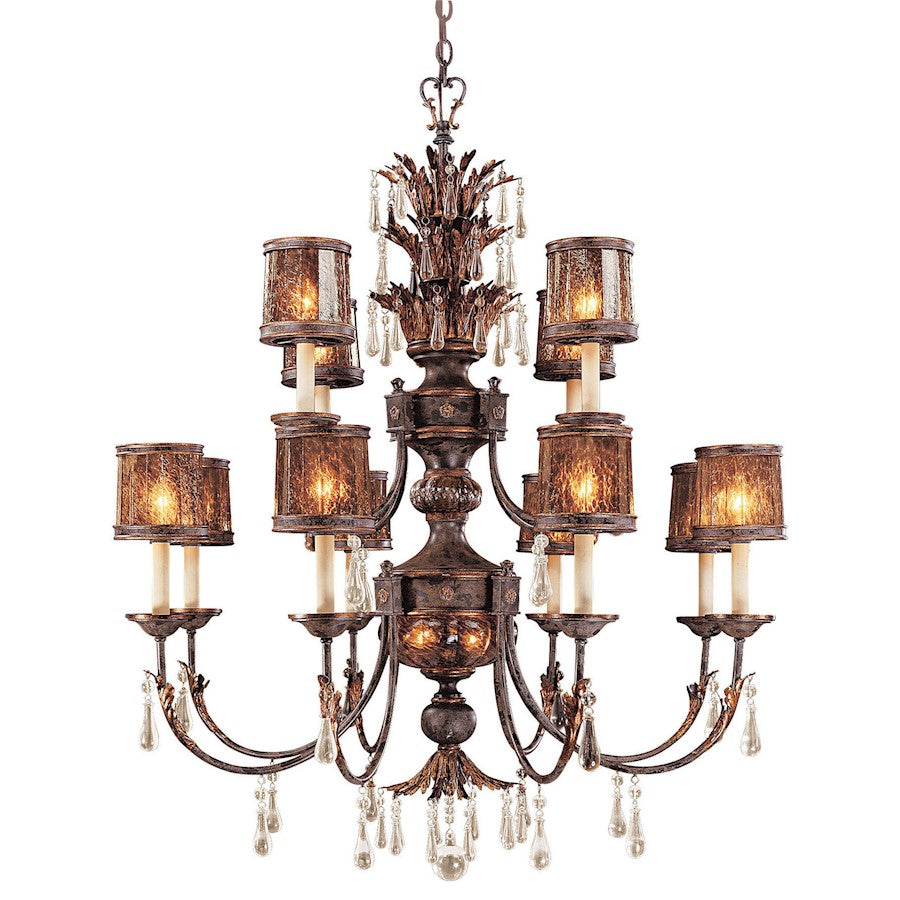 Metropolitan Lighting Sanguesa 42in 14-Light Chandelier | Traditional Mediterranean Sanguesa Patina | Dining Room & Grand Foyer | Model N6079-194