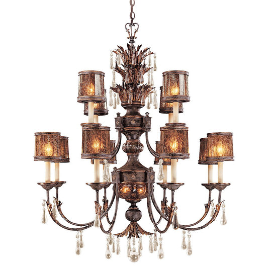 Metropolitan Lighting Sanguesa 42in 14-Light Chandelier | Traditional Mediterranean Sanguesa Patina | Dining Room & Grand Foyer | Model N6079-194