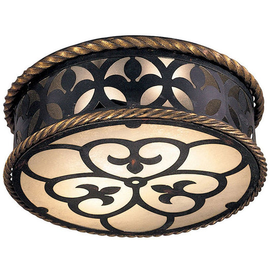 Metropolitan Montparnasse 16in 2-Light Flush Mount | Traditional French Black with Gold Leaf | Entryway & Hallway | W 16 x H 6 in | Model N6109-20
