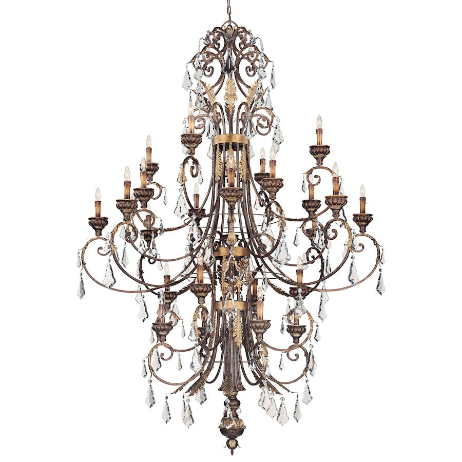 Metropolitan Lighting 24-Light Chandelier | Traditional Windsor Rust and Bronze Accents | Grand Foyer & Ballroom | 69 x 69 x 100 in | Model N6228-228