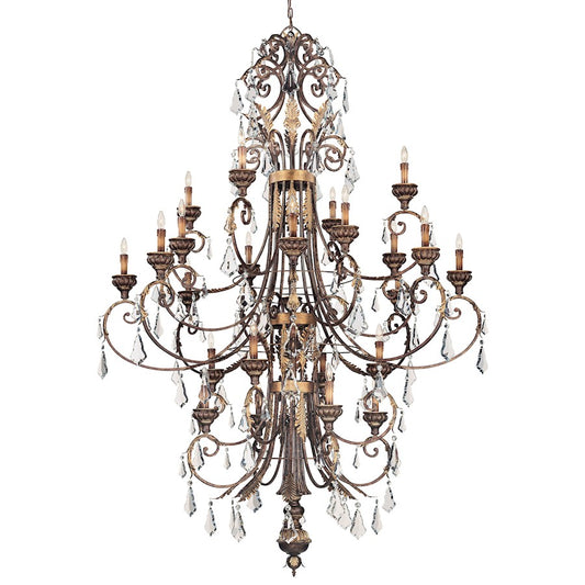 Metropolitan Lighting 24-Light Chandelier | Traditional Windsor Rust and Bronze Accents | Grand Foyer & Ballroom | 69 x 69 x 100 in | Model N6228-228