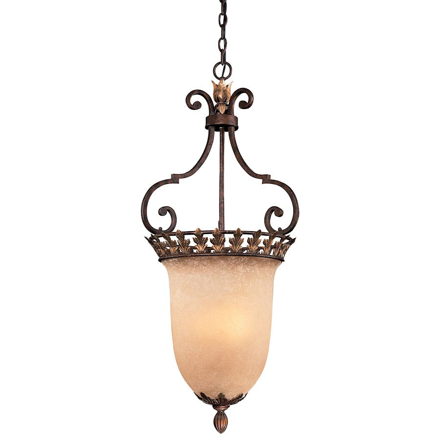 Metropolitan Lighting Zaragoza 18in 3-Light Pendant | Traditional Golden Bronze Wrought Iron | Kitchen Island & Dining Room | Model N6232-355