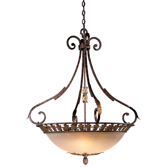 Minka Metropolitan Zaragoza 34in 5-Light Pendant | Industrial Golden Bronze | Kitchen Island & Dining Room | 34 x 34 x 40 in | Model N6242-355