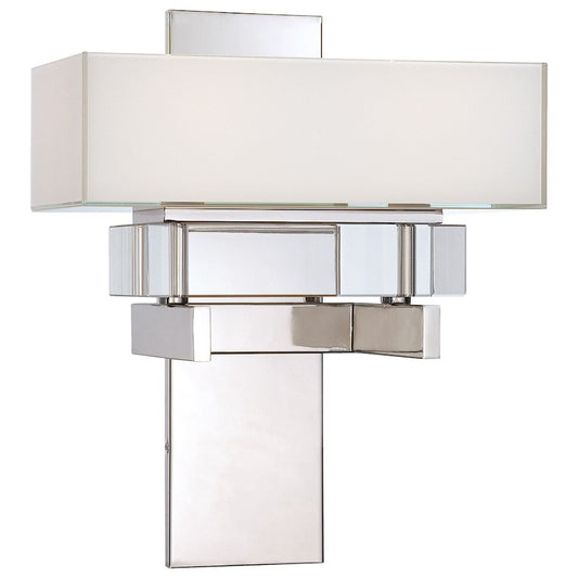Metropolitan Lighting Eden Roe 13in 2-Light Wall Sconce | Contemporary Polished Nickel and Eidolon Krystal | Hallway & Bathroom | Model N6260-613
