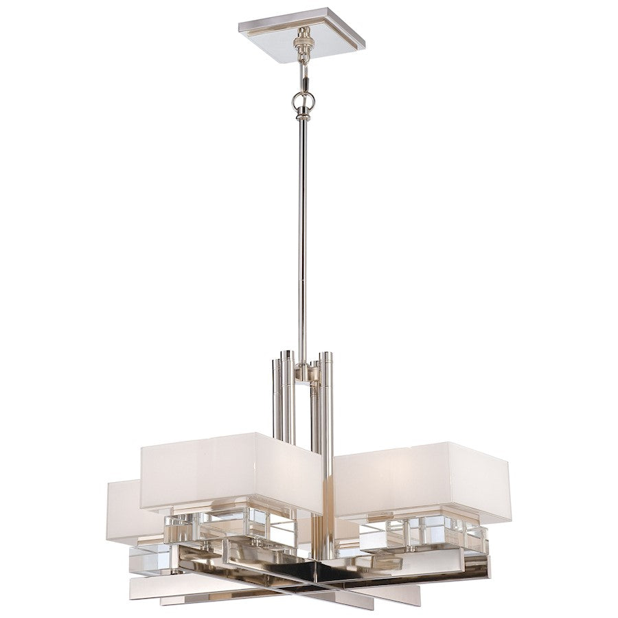 Metropolitan Lighting Eden Roe 27in 8-Light Chandelier | Contemporary Polished Nickel and Eidolon Krystal | Dining Room & Living | Model N6267-613
