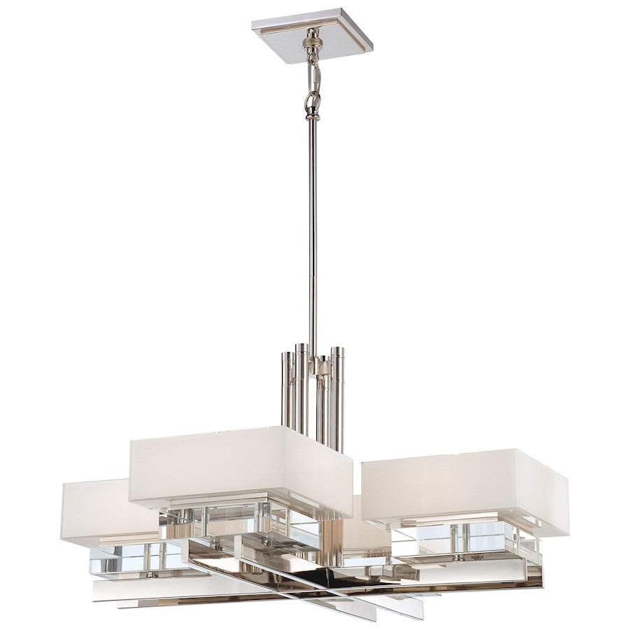 Metropolitan Lighting Eden Roe 34in 8-Light Chandelier | Contemporary Polished Nickel and Eidolon Krystal | Dining Room & Foyer | Model N6268-613