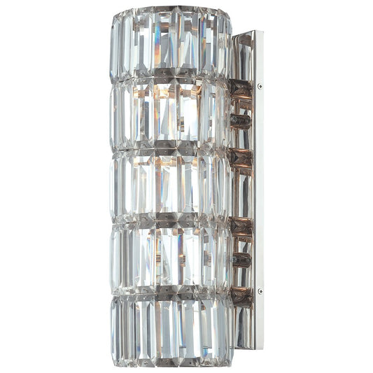 Metropolitan Lighting Crysalyn Falls 4-Light Wall Sconce | Transitional Polished Nickel and Crystal | Entryway & Hallway Accent | Model N6284-613