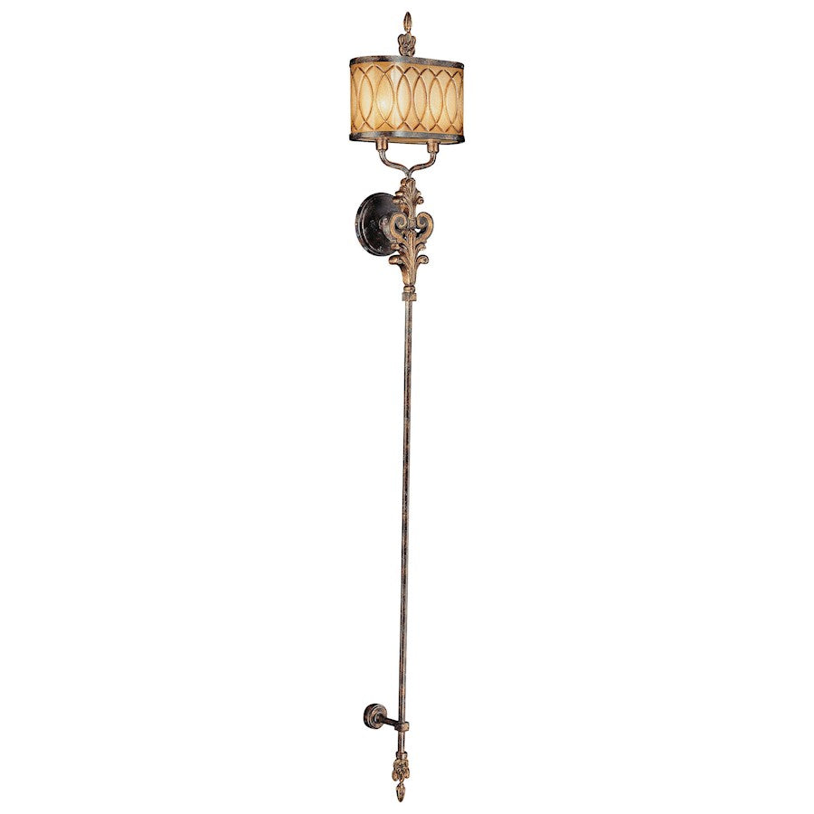 Metropolitan Lighting Terraza Villa 65in 2-Light Wall Torchiere | Traditional Aged Patina with Gold Leaf Accents | Living Room & | Model N6482-270