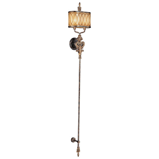 Metropolitan Lighting Terraza Villa 65in 2-Light Wall Torchiere | Traditional Aged Patina with Gold Leaf Accents | Living Room & | Model N6482-270