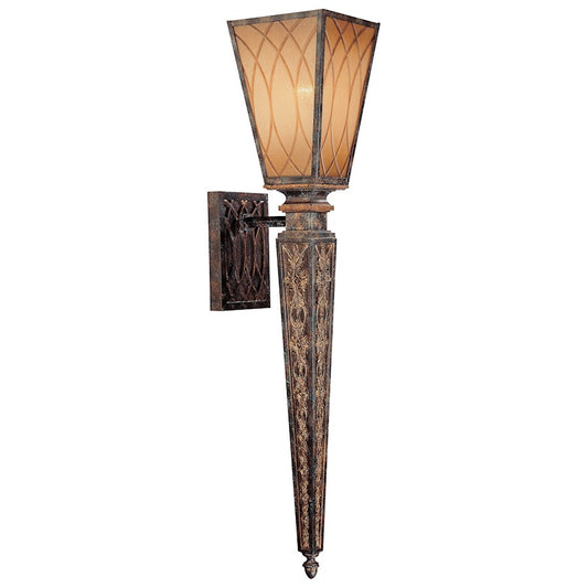 Metropolitan Lighting Terraza Villa 32in 1-Light Wall Sconce | Traditional Aged Patina with Gold Leaf Accents | Living Room & | Model N6490-270