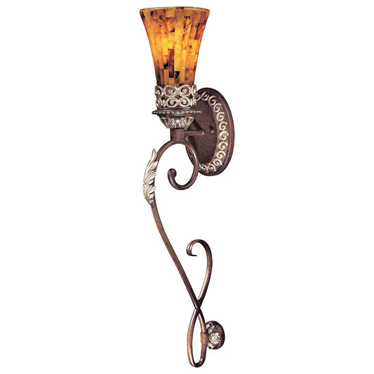 Metropolitan Lighting Salamanca 30in 1-Light Wall Sconce | Traditional Cattera Bronze | Hallway & Bedroom Accent | 6 x 8 x 30 in | Model N6521-468