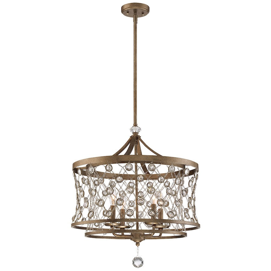Metropolitan Lighting Vel Cantena 22in 4-Light Pendant | Traditional Arcadian Gold and Crystal | Dining Room & Living Room | Model N6583-272
