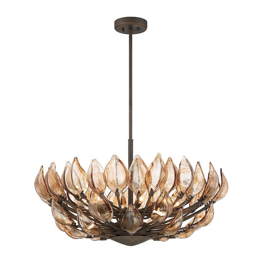 Minka Metropolitan Arboles 33in 8-Light Pendant | Industrial Heritage Bronze | Kitchen Island & Dining Room | 33 x 33 x 18 in | Model N6688-874