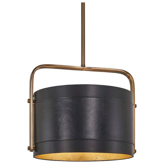Minka Metropolitan Contrast 16in 4-Light Pendant | Aged Antique Brass and Coal | Kitchen Island & Dining Room | Damp Rated | Model N6694-857