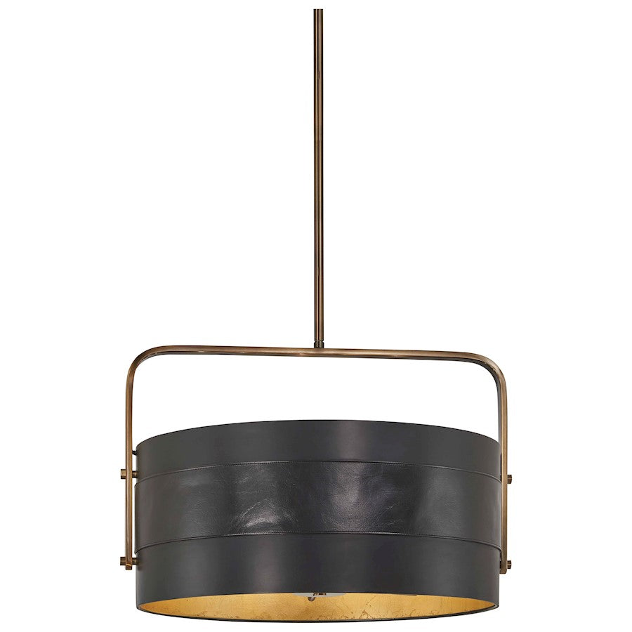 Minka Metropolitan Contrast 23in 5-Light Pendant | Aged Antique Brass and Coal | Kitchen Island & Dining Room | Damp Rated | Model N6695-857