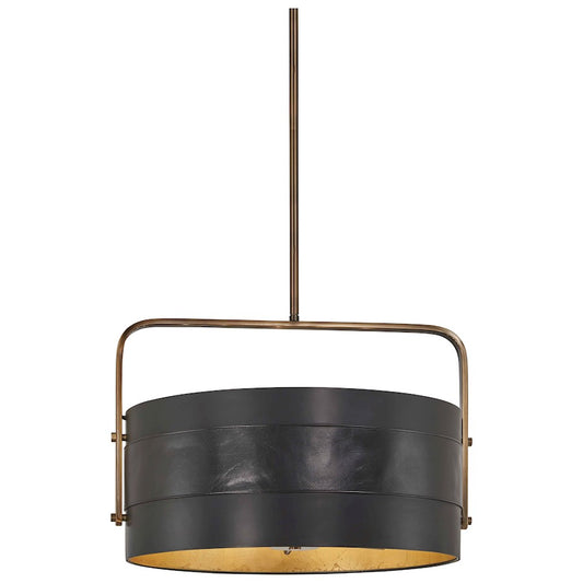 Minka Metropolitan Contrast 23in 5-Light Pendant | Aged Antique Brass and Coal | Kitchen Island & Dining Room | Damp Rated | Model N6695-857