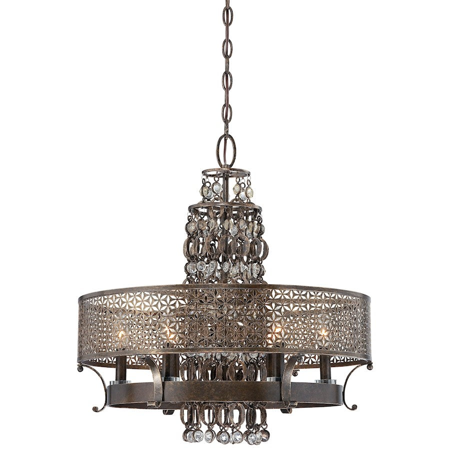 Metropolitan Ajourer 24in 6-Light Chandelier | Traditional French Bronze and Pierced Metal | Dining Room & Foyer | 24 x 25 in | Model N6725-258