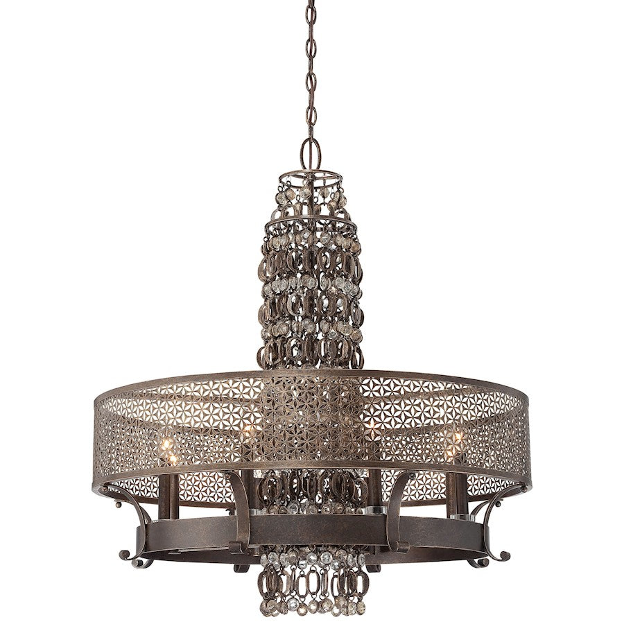 Metropolitan Ajourer 32in 8-Light Chandelier | Traditional French Bronze and Pierced Metal | Dining Room & Great Room | 32 x 36 in | Model N6726-258