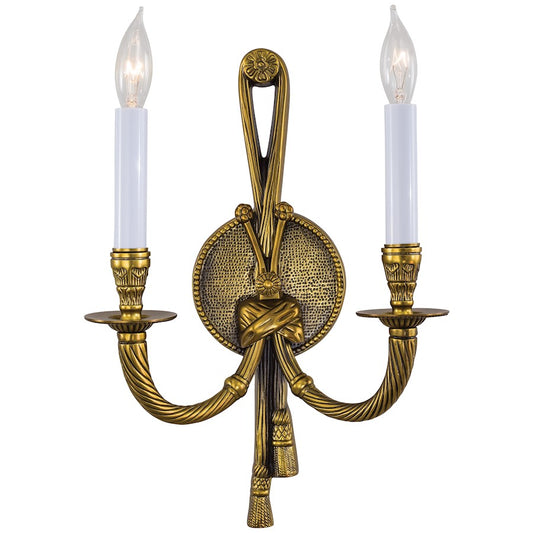 Metropolitan Lighting 2-Light Wall Sconce | Traditional Antique Gold Finish | Bedroom & Hallway Accent Light | 10 x 4 x 14 in | Model N681B