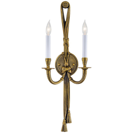 Metropolitan Lighting 2-Light Wall Sconce | Traditional Antique Gold | Bedroom & Hallway Accent Light | 9 x 4 x 24 in | Model N682B