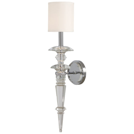 Metropolitan Lighting Kingswell 28in 1-Light Wall Sconce | Chrome Transitional | Hallway & Bedroom Accent | 7.5 x 5.75 x 28.5 in | Model N6930-1-77