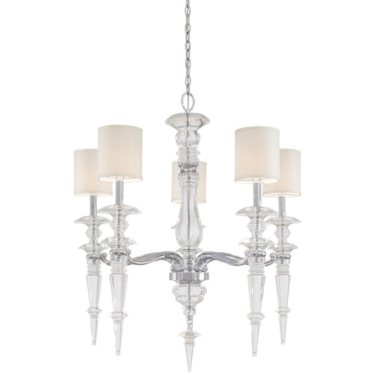 Metropolitan Lighting Kingswell 34in 5-Light Chandelier | Chrome Transitional | Dining Room & Living Room | 34 x 34 x 39.75 in | Model N6935-1-77
