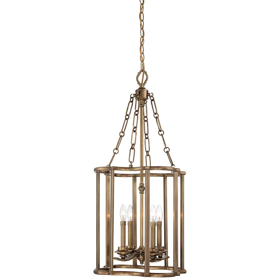 Metropolitan Lighting Leicester 18in 4-Light Pendant | Aged Brass Traditional | Kitchen Island & Dining Room | 18 x 37.25 in | Model N6944-575