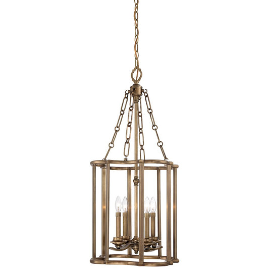 Metropolitan Lighting Leicester 18in 4-Light Pendant | Aged Brass Traditional | Kitchen Island & Dining Room | 18 x 37.25 in | Model N6944-575