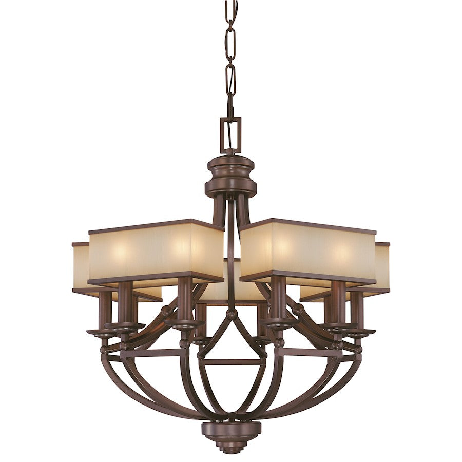 Metropolitan Lighting Underscore 28in 10-Light Chandelier | Transitional Cimmaron Bronze | Dining Room & Great Room | Model N6958-1-267B