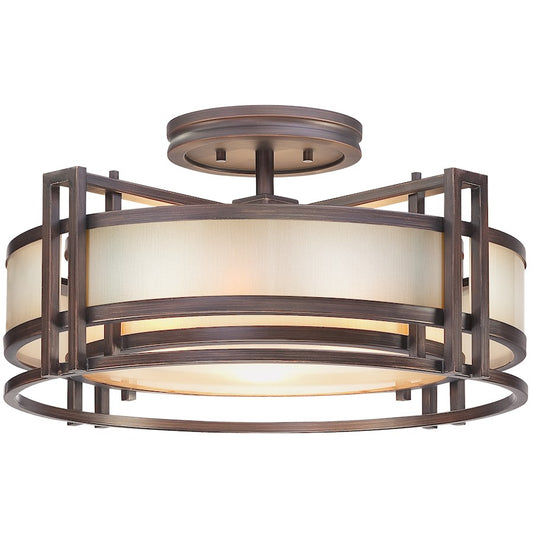 Metropolitan Lighting Underscore 22in 3-Light Semi Flush | Transitional Cimmaron Bronze | Entryway & Hallway | 22 x 22 x 12 in | Model N6964-1-267B