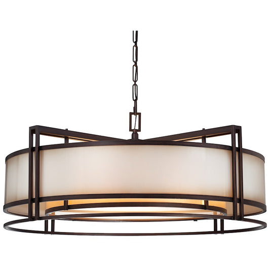 Minka Metropolitan Underscore 36in 5-Light Drum Pendant | Industrial Cimmaron Bronze | Kitchen Island & Dining Room | Model N6967-1-267B