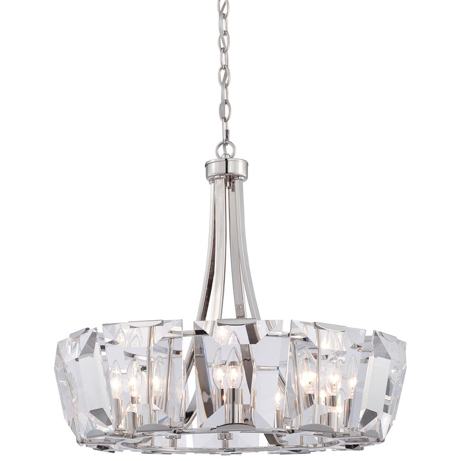 Minka Metropolitan Castle Aurora 25.5in 12-Light Chandelier | Polished Nickel | Dining Room & Grand Foyer | 25.5 x 25.5 x 22.5 in | Model N6982-613